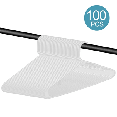 100 Pack Non Slip Plastic Clothes Hangers For Skirts Suits And Everyday Wardrobe Organization 5