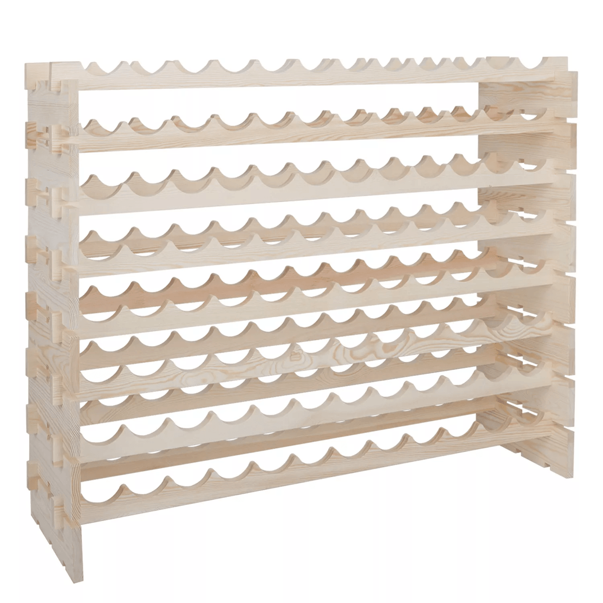 96 Bottle Wooden Wine Rack With 8 Tier Display Shelves For Home Or Kitchen Storage 1