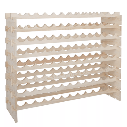 96 Bottle Wooden Wine Rack With 8 Tier Display Shelves For Home Or Kitchen Storage 1
