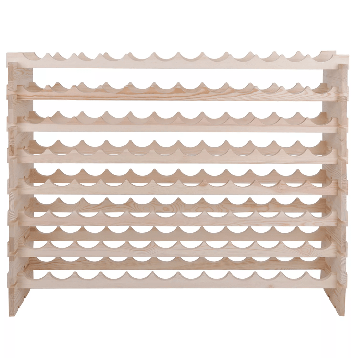 96 Bottle Wooden Wine Rack With 8 Tier Display Shelves For Home Or Kitchen Storage 3