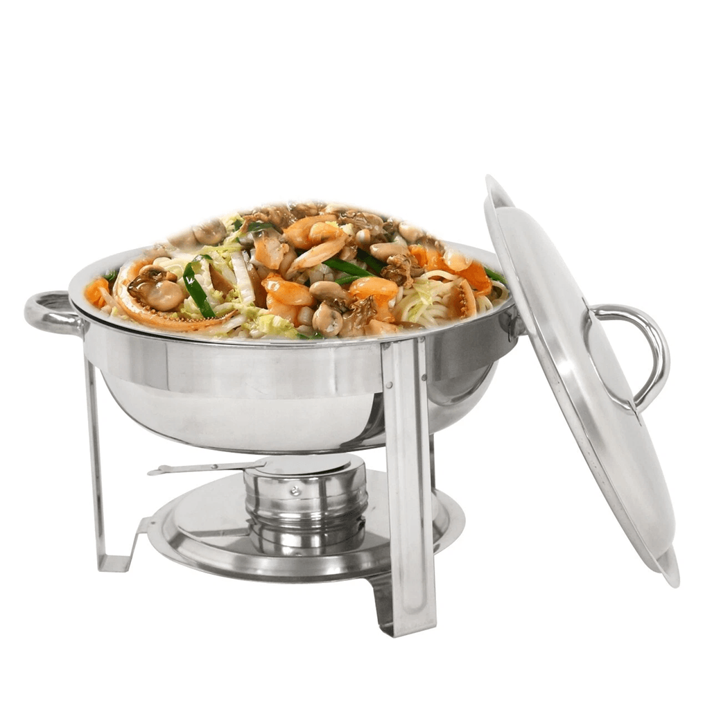 2 Pack 5 Quart Stainless Steel Round Chafing Dishes For Buffet And Catering Events 9