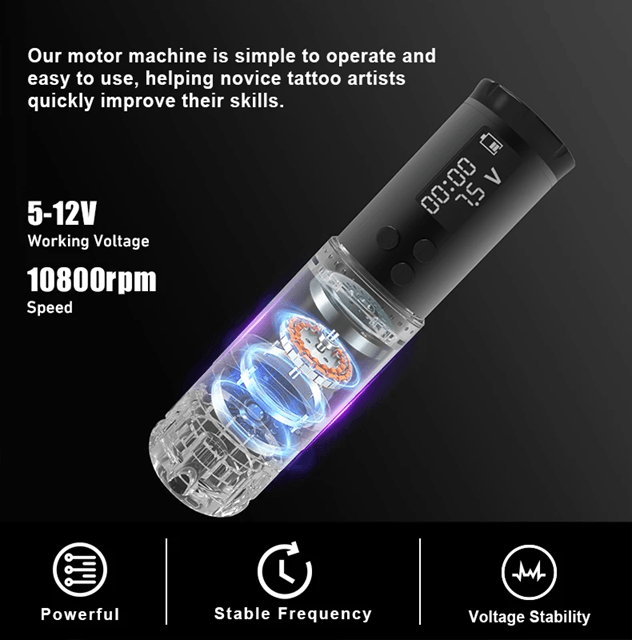 Complete Wireless Tattoo Kit With Rotary Pen And 20 Mixed Cartridge Needles 3