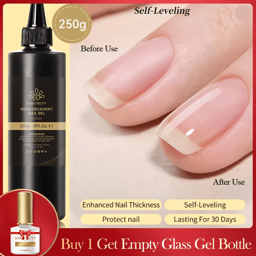 BORN PRETTY 10 In 1 Glue Gel Nail Polish With Rubber Base And Super Bright Top Coat 1
