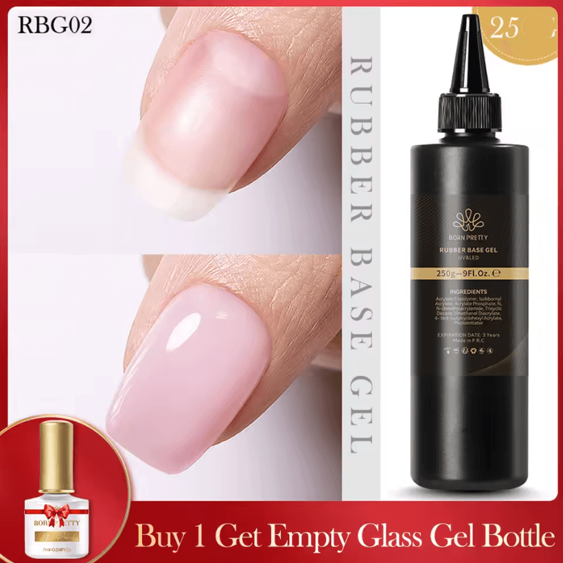 BORN PRETTY 10 In 1 Glue Gel Nail Polish With Rubber Base And Super Bright Top Coat 6