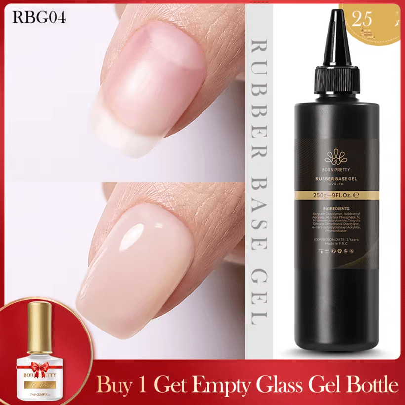 BORN PRETTY 10 In 1 Glue Gel Nail Polish With Rubber Base And Super Bright Top Coat 7