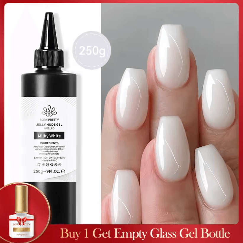 BORN PRETTY 10 In 1 Glue Gel Nail Polish With Rubber Base And Super Bright Top Coat 11