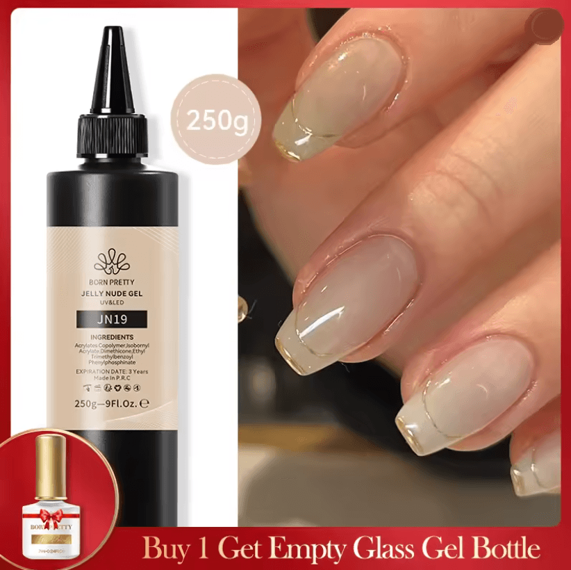 BORN PRETTY 10 In 1 Glue Gel Nail Polish With Rubber Base And Super Bright Top Coat 17