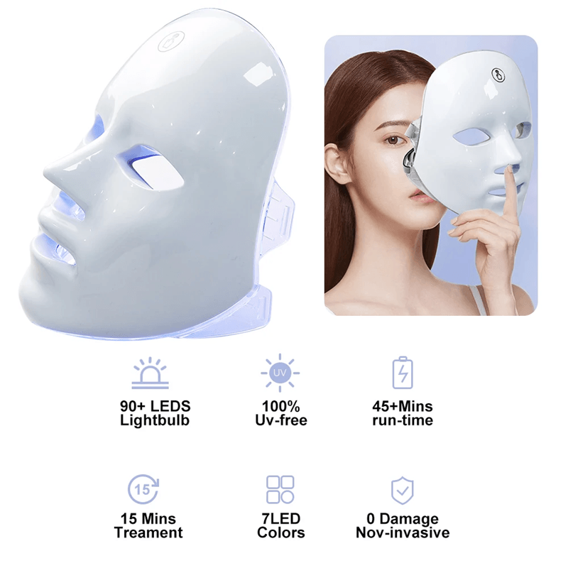 7 Color LED Facial Mask For Skin Rejuvenation Acne Therapy And Anti Aging Care 1