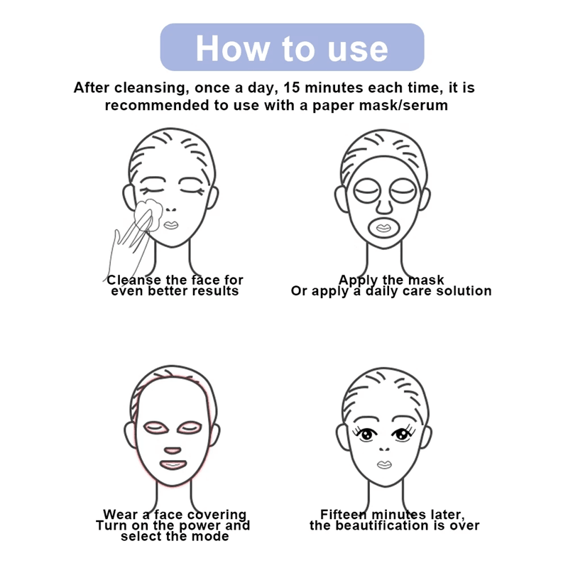 7 Color LED Facial Mask For Skin Rejuvenation Acne Therapy And Anti Aging Care 8