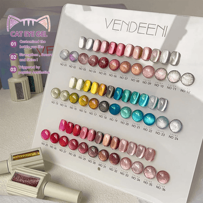 36 Color Magnetic Cat Eye Gel Polish Set With Reflective Holographic Shine For Nail Art Design 3