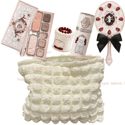 Flower Knows Strawberry Cupid Makeup Kit With Face Palette Blush Eyeshadow Lip Cream And Solid Perf 1