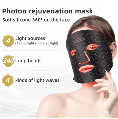 Skindion 4Color LED Light Therapy Mask  480 Beads For Face  Neck Rejuvenation 1