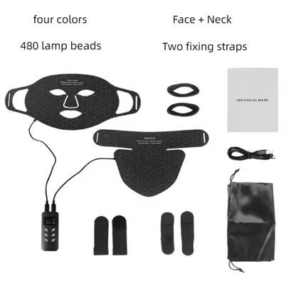 Skindion 4Color LED Light Therapy Mask  480 Beads For Face  Neck Rejuvenation 5