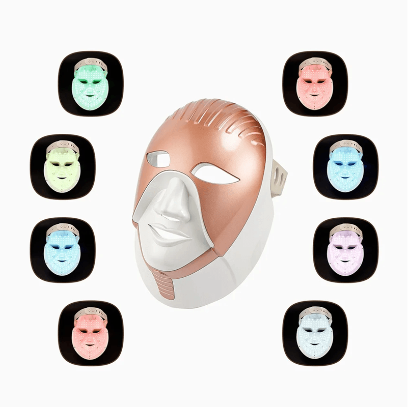 Wireless 7-Color LED Face and Neck Therapy Mask for Anti-Aging & Skin Rejuvenation