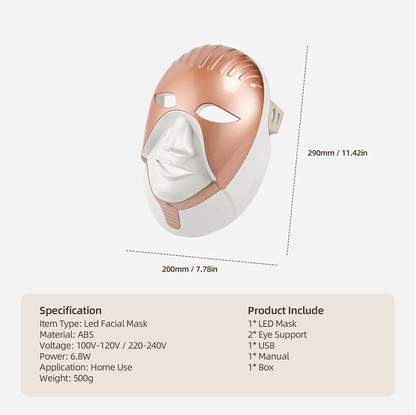 Wireless 7Color LED Face And Neck Therapy Mask For AntiAging  Skin Rejuvenation 1