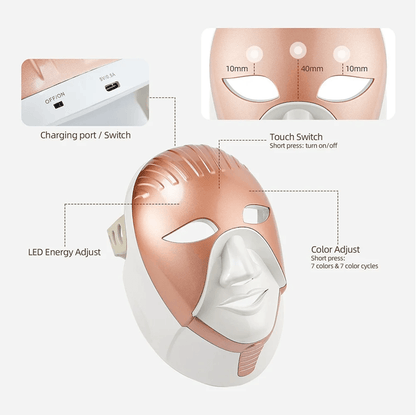 Wireless 7Color LED Face And Neck Therapy Mask For AntiAging  Skin Rejuvenation 2