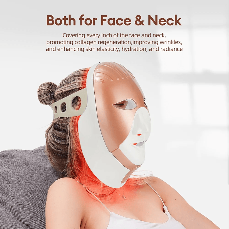Wireless 7Color LED Face And Neck Therapy Mask For AntiAging  Skin Rejuvenation 5