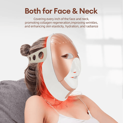 Wireless 7Color LED Face And Neck Therapy Mask For AntiAging  Skin Rejuvenation 5