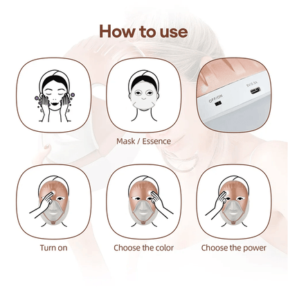 Wireless 7Color LED Face And Neck Therapy Mask For AntiAging  Skin Rejuvenation 6