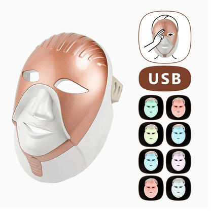 Wireless 7Color LED Face And Neck Therapy Mask For AntiAging  Skin Rejuvenation 8