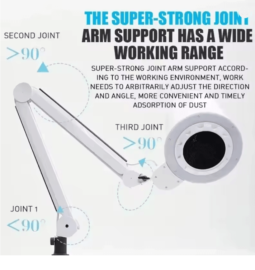 Two In One Nail Dust Collector With LED Lamp For Nail Salon Professionals 1