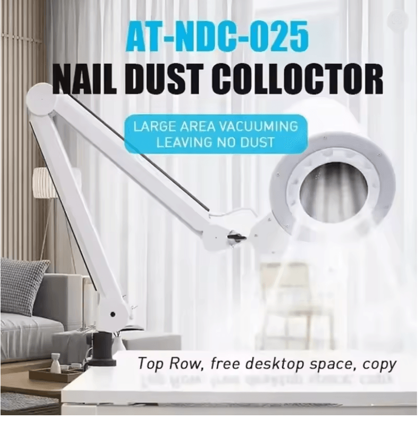 Two In One Nail Dust Collector With LED Lamp For Nail Salon Professionals 2