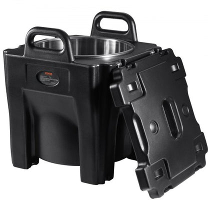 Insulated Food Carrier, Stackable Catering Hot Box w/ Stainless Steel Barrel, LLDPE Top Load Food Warmer for Restaurant