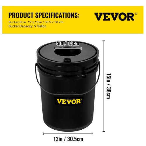 Deep Water Culture DWC Hydroponic System, Gallon Bucket Grow Kit with Air Pump, Stones, & Water Level Device