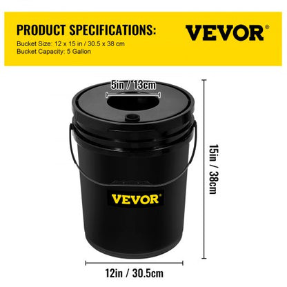 Deep Water Culture DWC Hydroponic System, Gallon Bucket Grow Kit with Air Pump, Stones, & Water Level Device
