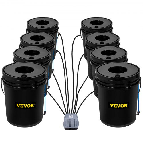 Deep Water Culture DWC Hydroponic System, Gallon Bucket Grow Kit with Air Pump, Stones, & Water Level Device