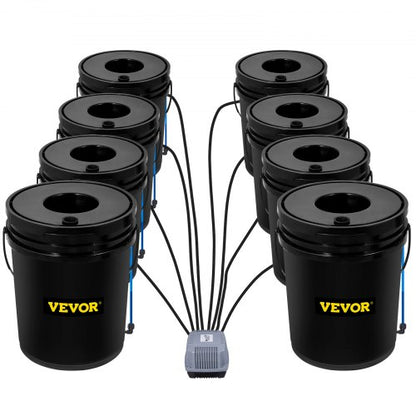 Deep Water Culture DWC Hydroponic System, Gallon Bucket Grow Kit with Air Pump, Stones, & Water Level Device