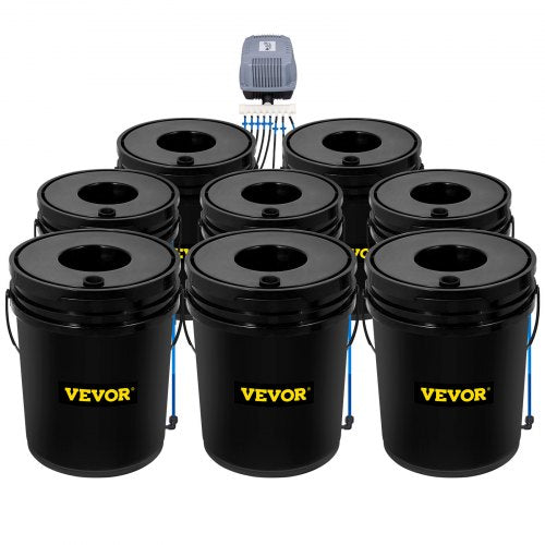 Deep Water Culture DWC Hydroponic System, Gallon Bucket Grow Kit with Air Pump, Stones, & Water Level Device