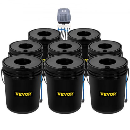 Deep Water Culture DWC Hydroponic System, Gallon Bucket Grow Kit with Air Pump, Stones, & Water Level Device