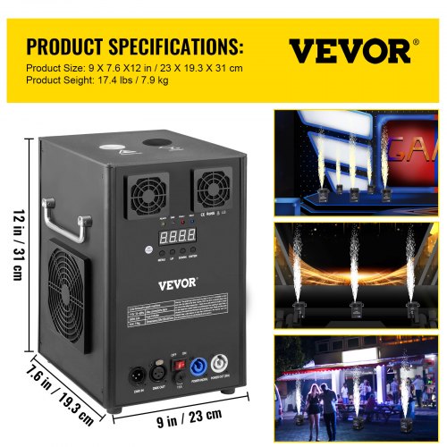 Cold Spark Firework Machine, Smart DMX Stage Lighting Effect Machine with Wireless Remote Control for Weddings, Parties