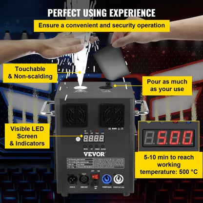 Smart DMX Control Stage Equipment Special Effect Machine, Cold Spark Machine with Wireless Remote for Weddings, DJ