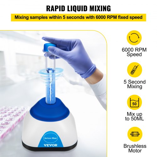 Mini Vortex Mixer Lab Vortex Mixer Shaker RPM, High-Speed Touch Operation Mixer for Paint, Ink, Tattoo, and Lab Use