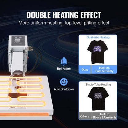High Pressure Heat Press Machine, White Digital Sublimation Printer for T-Shirts, Fast Heating Power Transfer Press