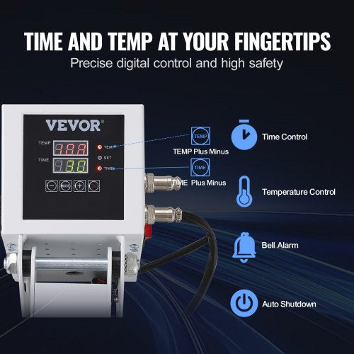 High Pressure Heat Press Machine, White Digital Sublimation Printer for T-Shirts, Fast Heating Power Transfer Press