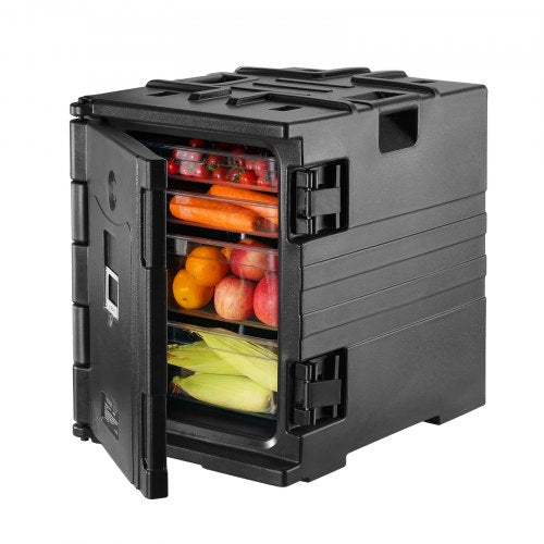 Insulated Food Pan Carrier, Qt Hot Box for Catering, LLDPE Front Loading Food Warmer with Handles, Double Buckles
