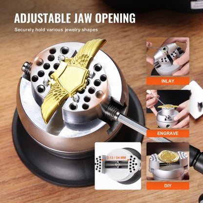 Ball Vise 3 Engraving Block 360 Rotation Jewelry Tool With 30 PCS Accessories For Precision Gemston 6