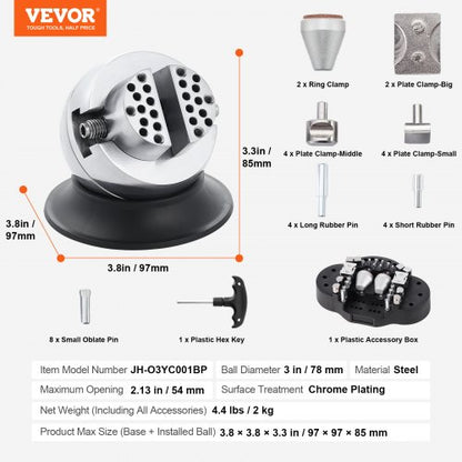 Ball Vise 3 Engraving Block 360 Rotation Jewelry Tool With 30 PCS Accessories For Precision Gemston 7