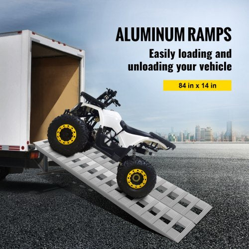 6000LB Capacity Aluminum Ramps 84x14x25 For Trucks Trailers  ATVs  NonSlip Lightweight  RustProof 1