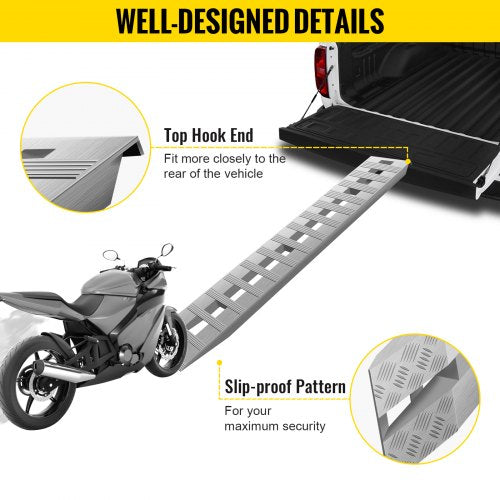 6000LB Capacity Aluminum Ramps 84x14x25 For Trucks Trailers  ATVs  NonSlip Lightweight  RustProof 2
