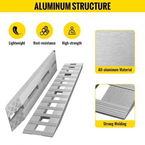 6000LB Capacity Aluminum Ramps 84x14x25 For Trucks Trailers  ATVs  NonSlip Lightweight  RustProof 5