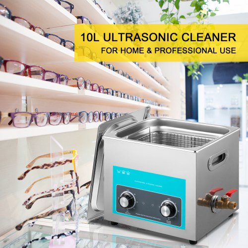 304 Stainless Steel Ultrasonic Cleaner 10L Capacity W Heater 2080C  Timer Ideal For Dentures Circui 1