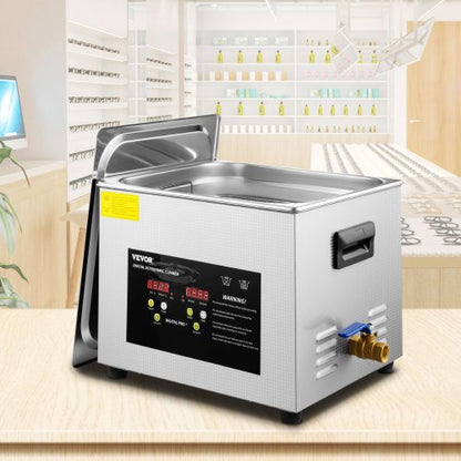 600W Ultrasonic Cleaner with Heater, 15L Digital Professional Cleaning Machine for Jewelry, Dental Tools, Glass