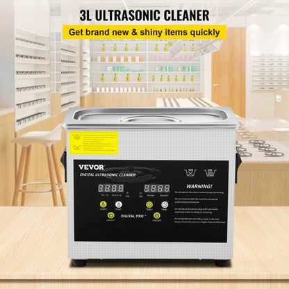 Upgraded 3L Ultrasonic Cleaner Digital Control 40KHz Frequency W Adjustable Heater 080C  Ideal For  2