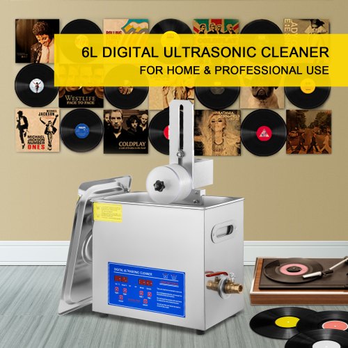 6L Ultrasonic Vinyl Record Cleaner Machine Professional 40kHz 180W Cleaner With Drying Rack For 7 T 2