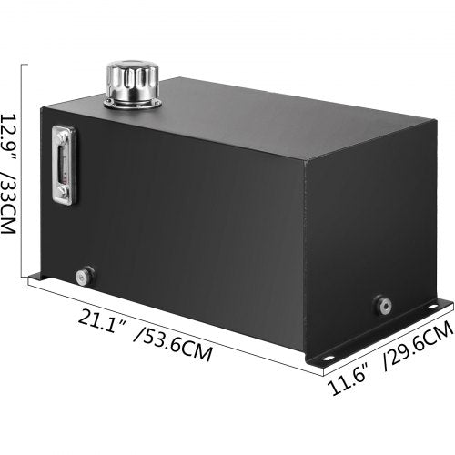 Heavy Duty Hydraulic Reservoir, Gallon Steel Fuel Transfer Tank with Strainer, Temp Gauge, Filter & Breather Cap
