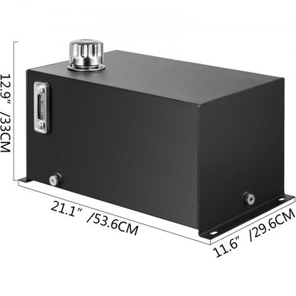 Heavy Duty Hydraulic Reservoir, Gallon Steel Fuel Transfer Tank with Strainer, Temp Gauge, Filter & Breather Cap